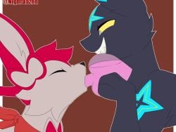 4:3 animated black_body black_fur blue_knot bodily_fluids cherrysylveon_(recon) clothing cowgirl_position cum cum_in_vagina cum_inside duo eeveelution egg female feral from_front_position fur gender_transformation generation_2_pokemon generation_6_pokemon genital_fluids genitals hankerchief hi_res impregnation inflation internal internal_vaginal knot knotting leaking_cum legwear licking lying male male/female male/male mating_press nightdazed nintendo on_bottom on_top oral penile penis penis_lick pokemon pokemon_(species) potion potion_bottle red_body red_fur rule_63 sex simple_background spike_lightning sylveon tan_body tan_fur thigh_highs tongue transformation umbreon yellow_eyes