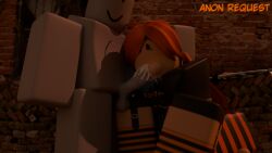1boy 1girls 3d artist_request balls blowjob cum cum_in_mouth dummy_(roblox) fellatio female oral penis request requested roblox roblox_avatar robloxian tagme vivian_red