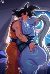 dragon_ball dragon_ball_z dragon_ball_super vados son_goku goku angel_(dragon_ball) big_breasts big_ass massive_breasts massive_ass massive_penis massive_balls massive_tits massive_cock massive_boobs huge_breasts huge_ass huge_cock huge_balls huge_penis huge_testicles ai_generated ai_assisted ai ai_art ai-created novelai kiss ass ass_focus dominant domination dominant_female dominant_male