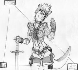 2017 abs ammunition bandage belt biceps black_bra blade bra bullet claws clothed clothing collar crop_top crystal eyewear facial_piercing female finger_nails fingerless_gloves fishnet fishnet_stocking fur gem gloves goggles harpseal jewelry kangaroo leather lightning long_ears long_fingernails mammal marsupial melee_weapon monochrome multicolored_fur muscular muscular_female navel nose_piercing nose_ring pattern penny(bioskunk) piercing pointy_ears salute septum_piercing shirt shorts skimpy skull smile spike_collar spiky_hair standing straps sword tears thick_tail thong tongue tongue_out torn_clothes two_tone_fur underwear vest waist weapon whiskers