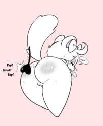 ... 2017 anthro ass bent_over big_butt biped blush bondage bottomless buckteeth butt_focus cheeks_(scribs03) chipmunk closed_eyes clothed clothing dialogue dripping english_text eyelashes female fluffy fluffy_tail foreshortening full-length_portrait fur hair hair_ribbon hairbow head_tuft hi_res line_art long_tail looking_pleasured mammal masochism moan motion_lines nude open_mouth paddle panting pink_background portrait pussy pussy_juice raised_tail rear_view restricted_palette ribbons rodent scribs03 short_hair shortstack simple_background solo sound_effects spank_marks spanking speech_bubble standing sweat tears teeth text thick_thighs toony tuft unseen_character wide_hips