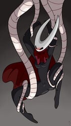 5_fingers anthro anthro_only arthropod black_body blush bondage bound breasts consensual_tentacles empty_eyes female fenix31_(artist) flukes_(hollow_knight) forced furry hollow_knight hornet_(hollow_knight) humanoid insects no_humans nude pussy restrained solo spread_legs tentacle white_body