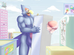 amphibian anthro avian bird building building_penetration canine cum falco_lombardi feline fox fox_mccloud frog glomiagui human macro male male_only mammal mario mario_(series) nintendo slippy_toad star_fox video_games