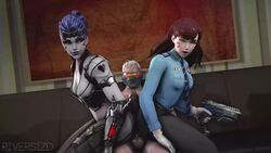 1boy 2girls 3d age_difference alternate_costume animated ass breasts buttjob clothed_female_nude_male d.va double_buttjob female ffm_threesome male/female no_sound overwatch penis police_officer_d.va riversizd soldier_76 source_filmmaker straight tagme talon_widowmaker through_clothes video widowmaker