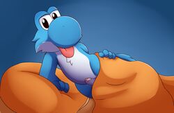 aroused bed bedding blanket dinosaur erection hybrid lighty_marteniz lizard male_only mario_(series) nintendo penis reptile sagemerric scalie suggestive uncut video_games yoshi