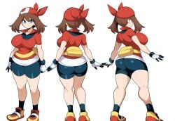 1girls ai_generated alternate_breast_size ass big_ass dat_ass female large_breasts may_(pokemon) may_(pokemon_rs) mullon novelai pokemon reference_sheet solo solo_female solo_focus spats that_ass_was_fat thick_thighs voluptuous voluptuous_female wide_hips