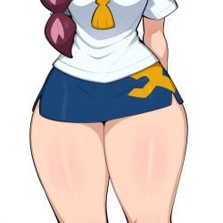 1girls aged_up ai_generated chloe_(pokemon) close-up mullon novelai pokemon pokemon_(anime) pokemon_journeys solo solo_female solo_focus thick_thighs thigh_focus thighs wide_hips