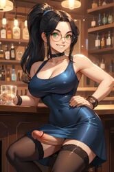 ai_generated cleavage dress dress_lift futanari public stockings theboxgoblin