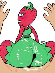 anthro buttjob cum drupe food fruit ok_k.o.!_let's_be_heroes outercourse penis strawberry