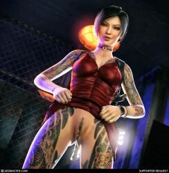 ada_wong ada_wong_(adriana) jizzmasterzero lifting_skirt pulling_skirt resident_evil resident_evil_2 resident_evil_2_remake