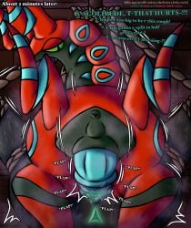 alien alien_humanoid anthro anus arms_tied bdsm bestiality big_butt blue_penis bodily_fluids bondage bound butt butt_tattoo duo female female_on_feral feral freckled_legs freckled_thighs freckles from_front_position generation_5_pokemon genitals glowing glowing_genitalia glowing_vulva green_anus green_body green_sclera green_skin green_vulva hair hands_behind_head hands_tied hi_res huge_thighs humanoid interspecies lying male male/female mating_press medial_ring mistyy_dark_story_(artist) motion_lines multicolored_body musk nintendo nude nude_female on_back overweight overweight_female penetration penis pokemon pokemon_(species) pubes red_body restraints rope rope_bondage sall_(mistyy_draws) scolipede sex sharp_teeth size_difference slightly_chubby slightly_chubby_female spread_legs spreading stars_in_hair steam steaming steaming_body sweat sweaty_body sweaty_butt sweaty_genitalia sweaty_legs sweaty_thighs tattoo teal_anus teal_insides teeth text thick_thighs two_tone_body vaginal vaginal_penetration vulva wide_hips