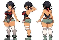 1girls ai_generated alternate_breast_size ass big_ass dark-skinned_female dark_skin dat_ass female large_breasts mullon novelai pokemon pokemon_oras reference_sheet solo solo_female solo_focus that_ass_was_fat thick_thighs voluptuous voluptuous_female wide_hips zinnia_(pokemon)