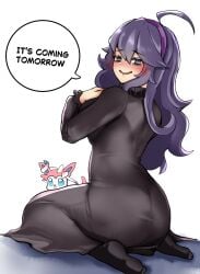 1340smile 1girls ass ass_focus breasts cleavage clothed clothing creatures_(company) female female_focus female_only game_freak hex_maniac horny_female nintendo npc npc_trainer pokemon pokemon_trainer purple_hair