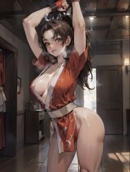 1girls ai_generated big_ass big_breasts breasts brown_eyes brown_hair busty curvaceous curvy curvy_body curvy_female curvy_figure enjidifussion female gloves hair_ornament huge_breasts indoor indoors japanese japanese_clothes king_of_fighters light-skinned_female light_skin long_hair mai_shiranui tenjidifussion thick thick_thighs thighs tied_hair voluptuous voluptuous_female wide_hips