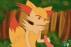 1girls 2017 animated aquariusfox braixen canine duo erection female female_focus feral forest fox fur furry furry_only handjob inner_ear_fluff loop male mammal multicolored_fur nintendo outside penis pokémon_(species) pokemon pokemon_(species) red_eyes sex smile solo_focus straight tail tree tuft video_games white_fur yellow_fur