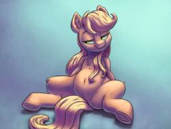 2017 applejack_(mlp) chromaskunk dimfann earth_pony equine female freckles friendship_is_magic hair hair_on_head half-closed_eyes hooves horse mammal my_little_pony pony pussy solo spread_legs spreading underhoof