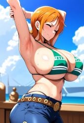 ai_generated ashitsutta big_breasts bikini_top female female_only nami_(one_piece) one_piece