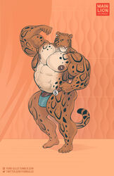 2017 abs anthro areola balls benji_(character) big_arms bodybuilder clothed clothing clouded_leopard contest ear_piercing feline flaccid flexing green_eyes hyper hyper_muscles mainlion male male_only mammal markings musclegut muscular muscular_male nipples partially_clothed pecs penis penis_shaped_bulge piercing simple_background smile smirk solo spots steroids thick_thighs underwear vein veiny_muscles wardrobe_malfunction