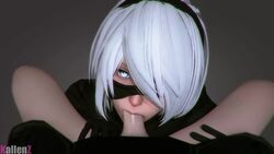 1girls 3d android animated asian blindfold blowjob blue_eyes bob_cut cute deep_blowjob deepthroat diadem erection eye_contact fellatio female hairband kallenz looking_at_viewer male medium_hair moaning nier nier:_automata oral pale-skinned_female pale_skin penis petite pov shorter_than_30_seconds slim sound square_enix stockings straight sucking teenager thighhighs video white_hair yorha_2b yorha_9s