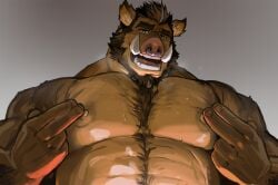 1boy 1male 2020s 2024 abs anthro anthro_only bara bara_tiddies bara_tits barazoku basic_background beard beefy biceps big_muscles big_nipples big_pecs body_fur brown_eyes brown_fur brown_hair chest chest_hair chest_tuft completely_nude completely_nude_male daddy dick dilf excited eyebrows facial_hair fangs fit fit_male fur furry furry_male furry_only gay gay_domination gay_male gesture grin hair hairy hairy_arms hairy_body hairy_male hands happy_trail hi_res high_resolution highres homosexual homosexual_male horny horny_male humanoid male male_anthro male_chest male_focus male_hand male_nipples male_only male_pubic_hair masculine mature mature_male muscle muscles muscular muscular_anthro muscular_arms muscular_male navel_hair neck_tuft nipples no_ai nude nude_male obliques only_male original original_character pecs pectorals piercing pig pose pubic_hair saltypoundcake short_hair sitting smile solo solo_male stubble sweat sweating teeth thick thick_body thick_eyebrows toned toned_body toned_male tongue touching_nipples triceps tuft yaoi zaddy