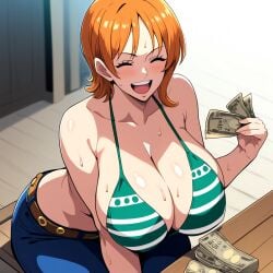 ai_generated ashitsutta big_breasts bikini_top female female_only nami_(one_piece) one_piece