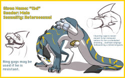 balls chastity_cage chastity_device claws dragon english_text feral forced fr0stbit3 gag genitals male mythological_creature mythological_scalie mythology oral oral_penetration paws penetration penis rape ring_gag scalie sex simple_background solo tail text