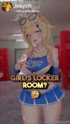 1girls 3d 3d_model abs accessories accessory animated athletic athletic_female bandage bangs big_breasts blonde_female blonde_hair blonde_hair_female blue_eyes blush breasts bunny_ears bunny_girl cheerleader cheerleader_outfit cheerleader_uniform clipping curvaceous curvy curvy_body curvy_female curvy_figure dirty_talk earring earrings english_voice_acting exposed_pussy fangs fansly female female_focus female_only fingers fit fit_female front_view glasses heart-shaped_pupils heart_eyes humanoid jewelry jinkyvr legs light light-skinned_female light_skin locker_room looking_at_viewer low-angle_view low_angle messy messy_hair no_bra pale-skinned_female pale_skin piercing piercings pussy pussy_exposed shiny shiny_body shiny_skin short_girl shorter_than_30_seconds skirt skirt_up solo solo_female sound standing tagme talking talking_to_viewer tattoo tattoos tease teasing teasing_viewer text thick_thighs thighs uncensored underboob upskirt video virtual_reality virtual_youtuber voice_acted voluptuous voluptuous_female vrchat vrchat_avatar vrchat_media vrchat_model watermark white_sclera
