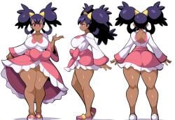 1girls ai_generated alternate_breast_size ass big_ass dark-skinned_female dark_skin dat_ass female iris_(pokemon) large_breasts long_hair mullon novelai pokemon pokemon_bw reference_sheet solo solo_female solo_focus that_ass_was_fat thick_thighs voluptuous voluptuous_female wide_hips