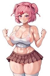 abs ai_generated doki_doki_literature_club natsuki_(doki_doki_literature_club) tagme transparent_clothing xusisidie