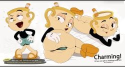 1girls 2024 absurd_res animate_inanimate anthro anus ass ass_grab barely_visible_anus barely_visible_genitalia barely_visible_pussy black_eyes black_shirt blonde_hair bodysuit bottomless bottomless_female bottomwear clothed clothed_female clothing colored_skin cuphead:_the_delicious_last_course cuphead_(game) english_language english_text female female_focus fishnet_clothing fishnet_legwear footwear for_a_head genitals gloves gosgoz goz-o grabbing_own_ass half-closed_eyes hand_on_butt hand_on_own_ass hands_on_hips handwear handwearhumanoid head_rest hi_res humanoid legwear lipstick long_sleeves looking_at_viewer lying makeup mole mole_under_eye ms._chalice netflix object_head on_side on_stomach one_eye_closed open_mouth orange_footwear panties pantyhose platform_footwear pussy sandals shirt short_hair simple_background skirt smile solo solo_focus spread_butt spreading standing star_(symbol) studio_mdhr text the_cuphead_show thong underwear vagina white_gloves yellow_body