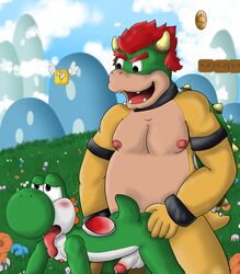 2boys 4_toes all_fours altavianknight64 anal anal_sex anthro backsack balls being_watched bowser brown_balls doggy_style duo erection faceless_male from_behind_position green_scales green_yoshi hi_res hindpaw koopa larger_male looking_at_another lube lying male male_only male_penetrating mario_(series) multiple_boys nintendo nude on_ground on_side orange_scales outdoors outside paws penetration penis perineum public scales scalie sex shell size_difference smaller_male soles spoon_position spooning standing super_mario_world testicles toes video_games white_balls yaoi yoshi