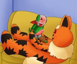 6:5 absurd_res agenticy anal anal_penetration balls bodily_fluids clothing dripping duo eeveelution feral flareon footwear fur furniture generation_1_pokemon generation_6_pokemon genital_fluids genitals green_ears green_tail grey_body grey_fur hi_res hoodie humanoid_genitalia humanoid_penis knot knotted_penis legwear male male/male nintendo orange_body orange_fur pattern_clothing pattern_footwear pattern_legwear pattern_socks penetration penis pokemon pokemon_(species) precum precum_drip precum_on_penis scarf sex socks sofa striped_clothing striped_footwear striped_socks stripes sylveon tail tail_motion tailwag throbbing throbbing_balls throbbing_penis topwear