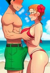adult_gon ai_generated aunt_cass gon_freecss groping hunter_x_hunter incest mito_freecss
