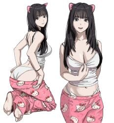 1girls 2d 2d_(artwork) 2d_artwork animal_ear_fluff animal_ears arm_behind_back ass ass_cleavage ass_crack back back_view backboob background behind_view belly belly_button black-eyed_female black-haired_female black_eyes black_hair blank_background breasts butt cat_ears cleavage collarbone curvaceous curvaceous_body curvaceous_female curvaceous_figure curvaceous_hips curvy curvy_ass curvy_body curvy_female curvy_figure curvy_hips dark_hair digital digital_art digital_drawing digital_drawing_(artwork) digital_media digital_media_(artwork) drawing elbows eyebrows_visible_through_hair female female_focus female_only fingernails fingers from_behind from_front front_view full_body_view hand_behind_back head_tilt kneeling kneeling_female kneeling_on_floor kneeling_on_ground large_breasts lean_figure long_hair looking_at_viewer looking_back looking_back_at_viewer median_furrow monotone_background narrow_waist navel oc one_color_background open_mouth open_mouth_smile original original_art original_artwork original_character panties pants pants_aside pants_down parted_lips plain_background posing posing_for_the_viewer rear_view shiren shoulder_blades shoulders sideboob slender_body slender_waist slim_female slim_waist smile smiley_face smiling smiling_at_viewer solid_color_background solo standing tank_top three-quarter_view tilted_head tongue top_view topwear trousers trousers_down underwear upper_body upper_teeth viewed_from_behind white_background white_panties white_tank_top white_topwear white_underwear wide_hips