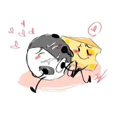 2_penises 3boys adamationz cheese cheesy_(ii) conjoined conjoined_twins diphallism drooling duo gay hearts ii inanimate_insanity multi_genitalia object_show object_shows simple_background threesome twins white_background yang_(ii) yaoi yin_(ii) yin_yang