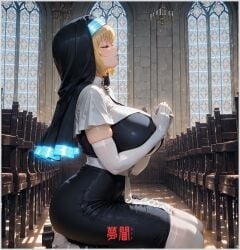 1girls adoptable ai_assisted ai_generated blonde_hair deviantart enen_no_shouboutai fire_force iris nun nun_outfit patreon patreon_exclusive praying short_hair sister_iris sister_iris_(enen_no_shouboutai) sister_iris_(fire_force) solo solo_female solo_focus voluptuous voluptuous_female yametastudio