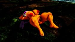 16:9 3d_(artwork) anthro bat big_breasts breasts digital_media_(artwork) female genitals mammal navel nipples nude roenthebear rouge_the_bat sega solo sonic_the_hedgehog_(series) spread_legs spreading thick_thighs vulva widescreen