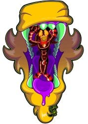 alien alpha_channel anthro bdsm bodily_fluids bulge dragon facial_hair feral fluffy gas_mask gimp_suit goatee hi_res jeremythegrox male mask mouth_shot mythological_creature mythological_scalie mythology null_bulge open_mouth oral_vore saliva saliva_on_tongue scalie struggling vore