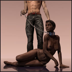 3d bondage dark-skinned_female dark_skin female femsub interracial lmant male maledom master pale-skinned_male pale_skin slave