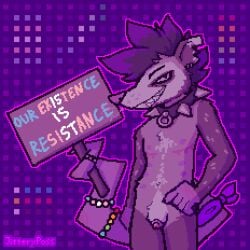 1:1 8_nipples american_opossum andromorph anthro beard belly_nipples big_clitoris body_hair casual_nudity clitoris collar ear_piercing ear_ring facial_hair genitals grey_body grin holding_object holding_sign holding_with_tail humanoid_hands intersex jitteryposs lgbt_pride lgbt_pride_month long_tail looking_at_viewer male mammal marsupial mastectomy_scar mohawk multi_nipple navel nipples notched_ear nude o-ring piercing politics pride_color_accessory pride_color_background pride_colors rainbow_pride_colors ray_(jitteryposs) ring_piercing scar sharp_teeth sign simple_background smile solo spiked_collar spikes standing tail teeth text_on_sign trans_(lore) trans_man_(lore) transgender_pride_colors virginia_opossum vulva wearing_collar white_body_hair