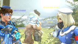 1futa 2girls 3d asian asian_futanari ass backsack balls beret bottomless breasts cadet_oxton combat_medic_ziegler erection female futanari huge_penis hyper_breasts large_ass large_balls mei_(overwatch) mercy mitrild-sfm no_bra nurse overwatch overweight penis scat tracer