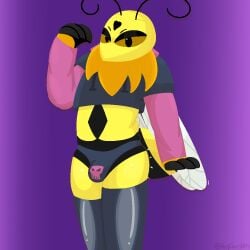 1:1 1:1_aspect_ratio antennae antennae_(anatomy) anthro arthropod bedroom_eyes belly bulge clothing costume crop_top femboy genderfluid genderfluid_(lore) glistening glistening_body glistening_skin hoodie hymenopteran insect legwear looking_at_viewer narrowed_eyes nonbinary nonbinary_(lore) paggi_outfit panties pose remy_(retromagnetar) seductive shirt solo stockings thigh_highs topwear underwear verycherrykitty wasp wings yellow_body