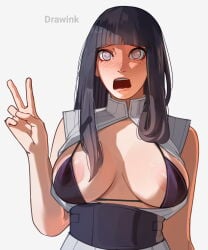 1girls areolae asian_female bangs bare_arms bare_shoulders belt bikini bikini_top black_bikini black_bikini_top black_bra blue_hair blush boobs boobs_out bra breasts breasts_out canon_costume canonical_outfit cleavage cute cute_face drawink embarrassed embarrassed_expression embarrassed_female erect_nipples erect_nipples_under_clothes exposed_breasts eyelashes female female_focus female_only flashing_breasts hi_res high_resolution highres hinata_hyuga hinata_hyuuga hinata_uzumaki huge_areolae hyuga_hinata hyuuga_hinata inner_sideboob japanese_female large_areolae light-skinned_female light_skin lips lipstick long_hair makeup micro_bikini naruto naruto:_the_last naruto_(series) naruto_shippuden nipple_bulge nose_blush open_mouth pale-skinned_female pale_skin peace_sign pink_lips pink_lipstick pose posing presenting_breasts purple_eyes see-through see-through_bra see-through_clothing shonen_jump shounen_jump shueisha shy shy_expression sideboob sleeveless sleeveless_shirt solo solo_female solo_focus standing tits tits_out uzumaki_hinata v very_high_resolution wavy_hair weekly_shonen_jump weekly_shounen_jump white_background