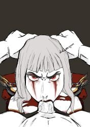 ash_hair big_breasts big_penis blowjob blowjob_face chains cum cum_in_mouth did_vazgen dominant_male domination grabbing hardcore head_grab high_inquisitor_whitemane mind_control mouth_full_of_cock niples red_eyes sperm submissive submissive_female thighs viewed_from_above whitemane world_of_warcraft wow