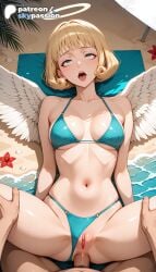 1boy 1girls 2026 ai_assisted ai_generated angel angel_and_devil anime artist_name beach bikini cock detached_wings dick explicit fake_wings feathered_wings feathers female_genitalia flower genitals green_eyes halo hana_kurusu hetero hi_res high_quality high_resolution highres jujutsu_kaisen legs_apart love_making mini_wings patreon patreon_username penetration penis pov pussy sex sexual_intercourse skypassion solo_focus spread_legs spread_wings stable_diffusion swimsuit uncensored uncensored_pussy uncensored_vagina vaginal water watermark