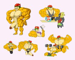 2017 3boys abs balls biceps big_balls big_penis bowser bowser_jr. bulge clothing dragon exercise father_and_son flexing hate horn hyper hyper_muscles invalid_tag koopa male male_only mario_(series) mature_male multiple_boys multiple_views muscular muscular_male nintendo nipples nude pecs penis proxol_(artist) scalie shirt shorts simple_background solo_focus standing super_mario_odyssey testicles torn_clothing vein video_games weights workout