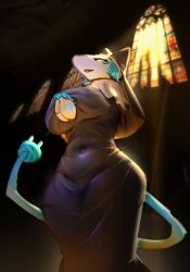 1girls 2026 austinarts4 breasts deltarune deltarune_chapter_2 deltarune_chapter_5 female female_only nun nun_outfit tagme tasque_manager_(deltarune) tasque_manager_(nun) thighs