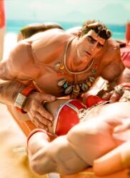 ass bara beach big_ass bulge butt daredevil daredevil_(marvel_rivals) eross_3d gay male male_only marvel marvel_rivals matt_murdock muscular muscular_male punisher_(aqua_arsenal) punisher_(francis_castle) sunglasses