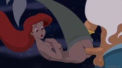 ariel_(the_little_mermaid) ass balls big_breasts blue_eyes bra breasts bubble clothing confused confusion daughter disney disney_princess faceless_male father father_and_daughter female fish_girl fish_tail from_behind hair humanoid_penis ignorance incest inusen king_triton lipstick long_hair male marine merfolk mermaid mermaid_ass mermaid_girl mermaid_tail merman monster_girl old_man older_male parent penis pussy red_hair straight the_little_mermaid_(1989_film) underwater underwear water younger_female