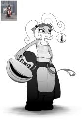 absurd_res accessory activision anthro ape bandicoot blonde_hair bodily_fluids breasts clothed clothing coco_bandicoot cosplay costume crash_bandicoot_(series) donkey_kong donkey_kong_(character) donkey_kong_(series) eyewear female fur furry goggles gorilla greyscale hair hand_on_hip haplorhine heat_(temperature) hi_res holding_mask mammal marsupial mascot_costume monochrome monotone_background multicolored_body multicolored_fur necktie nintendo nipple_slip nipples nipples_through_clothes off_shoulder primate shaded simple_background small_breasts solo sweat tagme three-quarter_view tired topwear translucent translucent_clothing wet wet_clothing white_clothing white_topwear wtperv